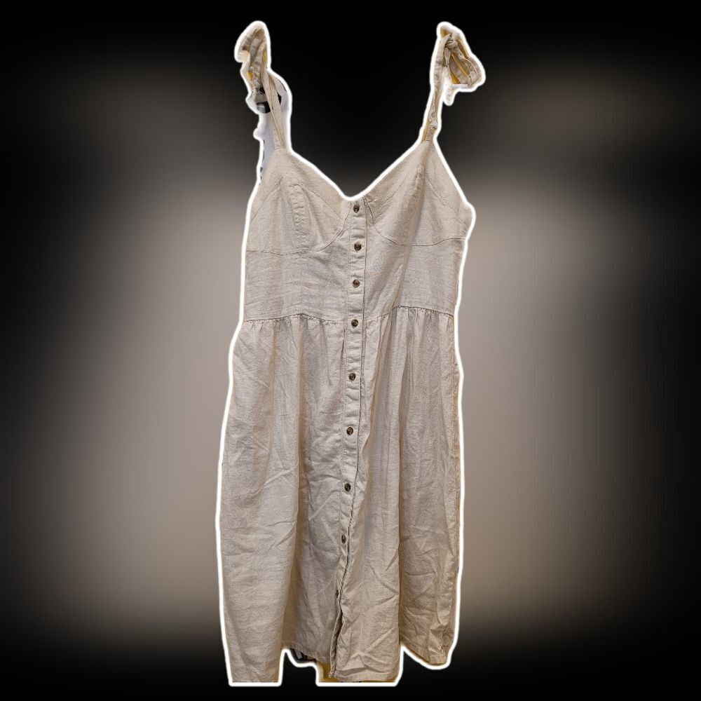 Aerie Linen Babydoll XS Midi Dress